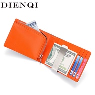 Dienqi Rfid Kulit Tulen Lelaki Dom Beg Wang Slim Nipis Lelaki Kad Wallet Mewah Lelaki Kecil Pendek Purse Billfold Vallet walet