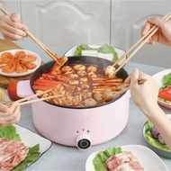 220V Multifunctional Electric Boiling Pot Steamer 2-3L Pot Student Home Electric Hot Pot Stewing Rice Cooker white with steamer CN-D15cm 1.5L