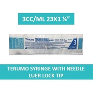 TERUMO SYRINGE 3CC/ML ( 23GX1 1/4" ) WITH NEEDLE LUER LOCK TIP 1 PCS