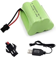 Qsmily® 6V Battery Pack, 2000mAh Ni-MH AA Rechargeable Battery Pack with SM Connector and USB Charge