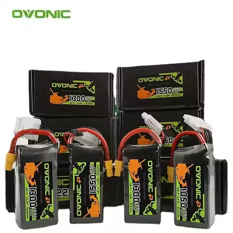 2Pcs OVONIC 3S 4S 6S Lipo Battery 450mAh 850mAh 1050mAh 1300mAh 1550mAh For RC FPV Airplane Quadcopt