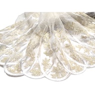 220MM Vintage Design Embroidery Lace Wedding Sewing Fabric Border Lace DIY Baju Kurung Kain Renda Kahwin Borong [1 Yard]
