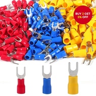 500/1000pcs Fork Spade Connectors Kit Fork Terminal Connector 22-16AWG/16-14 AWG/12-10 AWG for Splic