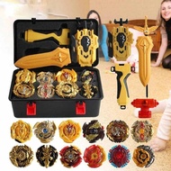 Golden Beyblade Set Gyro Burst With Launcher Portable Storage Box Kids Gift
