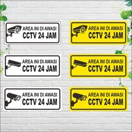 YS Acrylic CCTV Sign Board 24 Hours Acrylic CCTV Sign/ 24 Hours 22x9cm