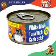 Makanan Kucing, Cat Food, Pawsitives Cat Wet Food White Meat Tuna with Crab Sticks (80g) L25