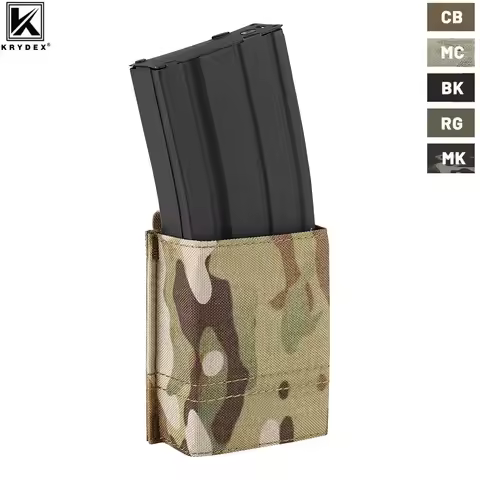 KRYDEX Tactical 5.56 .223mm Magazine Pouch Single M4 M16 Rifle Magazine Pouch Holder Compatible Belt