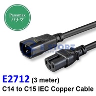 Panamax 3 Meter C14 To C15 IEC 3 Pin Female Copper Cable For Data Center PDU UPS Power Cord - E2712/