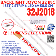 BACKLIGHT TV LED JOYON 32 INC 32JD2018 32JD 2018 LAMPU BL 6K 6V LAMPU 6 KANCING LED 6 VOLT JOY ON 32JD2018 32 JD2018 BENGKOK FULL SET