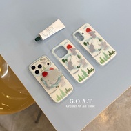 G.O.A.T Red Apple Elephant casing Compatible for iPhone 17 pro max iPhone 17 16 15 pro max Anti -fal
