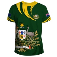 Summer Fashion New 3D Australia National Flag Emblem Printing T Shirt Australia Coat Of Arms Graphic