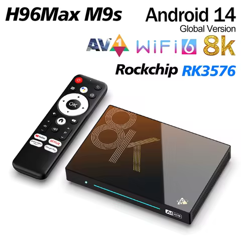 H96 MAX M9S AI VisionPQ Smart TV Box Android 14 Wifi6 Rockchip RK3576 LAN 4K&120fps 8GB BT5.4 1000M
