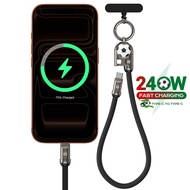 AUFU 2in1 240W USB C to Type C Cable 5A Fast Charging Data Wire For iPhone 17 16 15 Samsung Huawei L