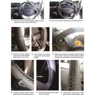  Steering Wheel Car Steering Wheel Cover Black Stitched Black Mbtech Size 36Cm