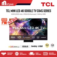 [2023 New Model] TCL QD Mini LED Gaming TV G00gle TV C845 with HDR 2000 Nits (75") 75C845 | (65") 65