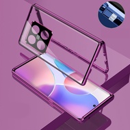 เคสโทรศัพท์สำหรับ Oppo Reno14 Reno 14 13 Pro 13Pro 13F 4G 5G 2025เคสพลิกสองด้านกระจกเทมเปอร์360เต็มฝ