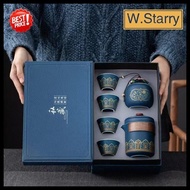 Traveling Tea Set Special Gift Fathers Day Birthday Gift for Dad Meaningful Exquisite Flower Boss