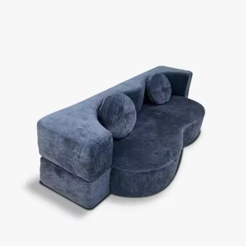 Italian Minimalist Banana Boat Sofa Creative Matte Fabric Straight Row Couch Simple Modern Living Ro