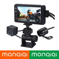 Monqiqi Motorbike Dash Cam Dvr Front+Rear View Camera Motorcycle Video Recorder