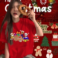 T-Shirt Lengan Pendek Krismas, T-Shirt Merah, T-Shirt Saiz Besar, T-Shirt Fesyen Hadiah Krismas T456