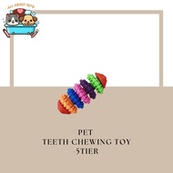 5 Tier TPR Teeth Cleaning Chew Interactive Pet Dog Training Toy
