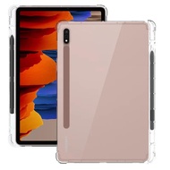 For Samsung Galaxy Tab A9 / Plus S9FE / Plus S9+ 12.4 S9Ultra S9 S6Lite Transparent Cover With Pencil Holder Shockproof Airbag