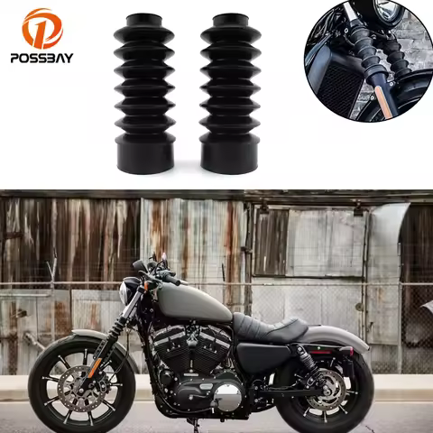 39mm Motorcycle Front Fork Cover Gaiters Gators Rubber Long Boots for Harley Davidson Sportster XL F