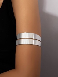 1只幾何金屬時尚誇張手鐲/手臂袖,適用於年輕度假女性