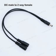 30cm 50cm 1 to 2 way DC Power adapter splitter Cable 5.5mmx2.1mm 1 male to 2 female extension Wire c