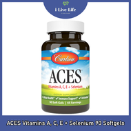 เอซีเอส วิตามิน เอ ซี อี + ซีลีเนียม ACES Vitamins A C E + Selenium 90 Softgels - Carlson