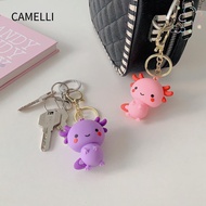 CAMELLI Charm Key Chain, Pink Blue Fish Lovely Axolotl PVC Pendant,  for Pet Lovers Souvenirs Animal