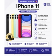 iPhone 11 Refurbished Used Smartphone 64GB 128GB 256GB Second Hand Phone Malaysia Version