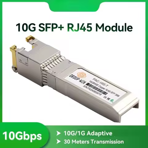 10G RJ45 SFP Copper Module 10G/5G/2.5G RJ45 Port Transceiver 10GBase-T Mikrotik/TP-Link/Zyxel/Hasivo
