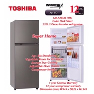 Toshiba 2 Doors Inverter Fridge Refrigerator GR-A28MS (DS) Dark Silver - 5 Star Energy Saving