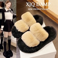 Slippers Heightened Thick-Soled Furry Slippers Women Outer Wear 2025 Winter Cute Slippers Home Anti-