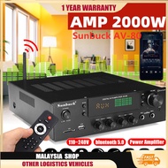 SUNBUCK 2000W 2CH HiFi Power Amplifier Stereo bluetooth Home Audio Digital Sound Amplifier connect a