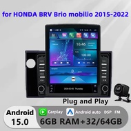 Honxun 9.7นิ้ว Tesla Style 8GB + 64 Android Head Unit สำหรับ HONDA BRV Brio Mobilio 2015-2022 ESSGOO