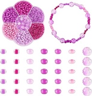 Craftdady Rondelle Glass Seed Beads Round Glass Beads Spacer Mini Abacus Beads Purple for Jewellery 