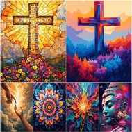 Drofe,Paint by Numbers With Frame Home Decor Jesus, Buddha Canvas Painting by Number,Acrylic paint