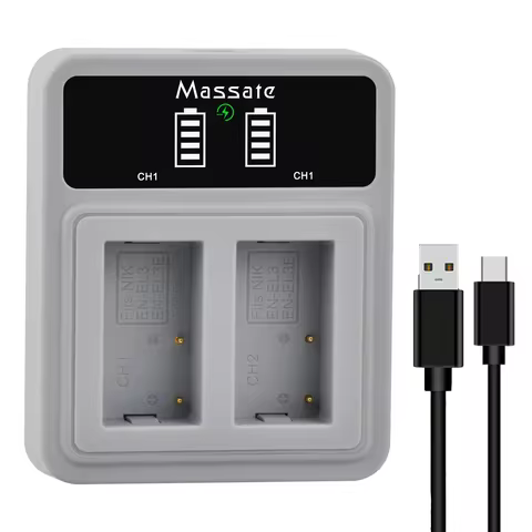 Massate EN-EL15C EN-EL15 PD20W Fast Dual USB Charger for Nikon Z6 Z7 D750 D850 D7000 D7100 D7200 D75