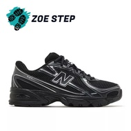 New Balance 740 Silver Black Breathable Jogging Shoes Men Women Cushion Retro Anti-Slip Wear-resista