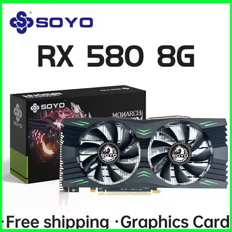 SOYO Graphics Cards AMD Radeon RX580 8G GDDR5 256bit DP*3 Video Card For Desktop Gaming Computer GPU