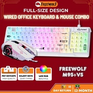 Free Wolf M95 RGB Wired Keyboard + V5 Gaming Mouse Combo  | Type-C | Ergonomic | Silent & Smooth