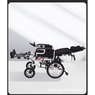 🚢Elderly Scooter Elderly Electric Wheelchair Foldable Aluminum Alloy Lightweight Electric Wheelchair Wheelchair Reclinin