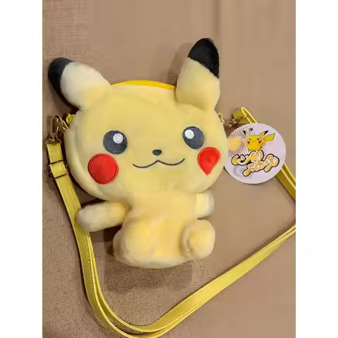 Pokémon plush backpack for carrying on one's shoulder. Pikachu artificial cell egg as a gift for a f