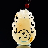 秒殺價 天然新疆和田玉籽料龍鳳呈祥吊墜