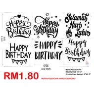 sticker happy birthday untuk belon bobo belon foil belon love belon latex(biasa)