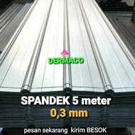 SPANDEK 5 METER x 0,3 mm / ATAP SPANDEK METAL / ROOFDECK / SPANDECK