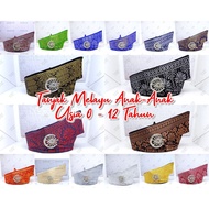 Tanjak/Tengkolok Melayu Children 0-12 Years Full Songket Premium Model Tanjak Jeasi Johor-Riau | Tra