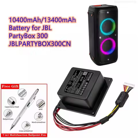 Speaker Battery 10400mAh/13400mAh SUN-INTE-125, 2INR19/66/4, GSP-ICR2S4P-PB350A for JBL PartyBox 300